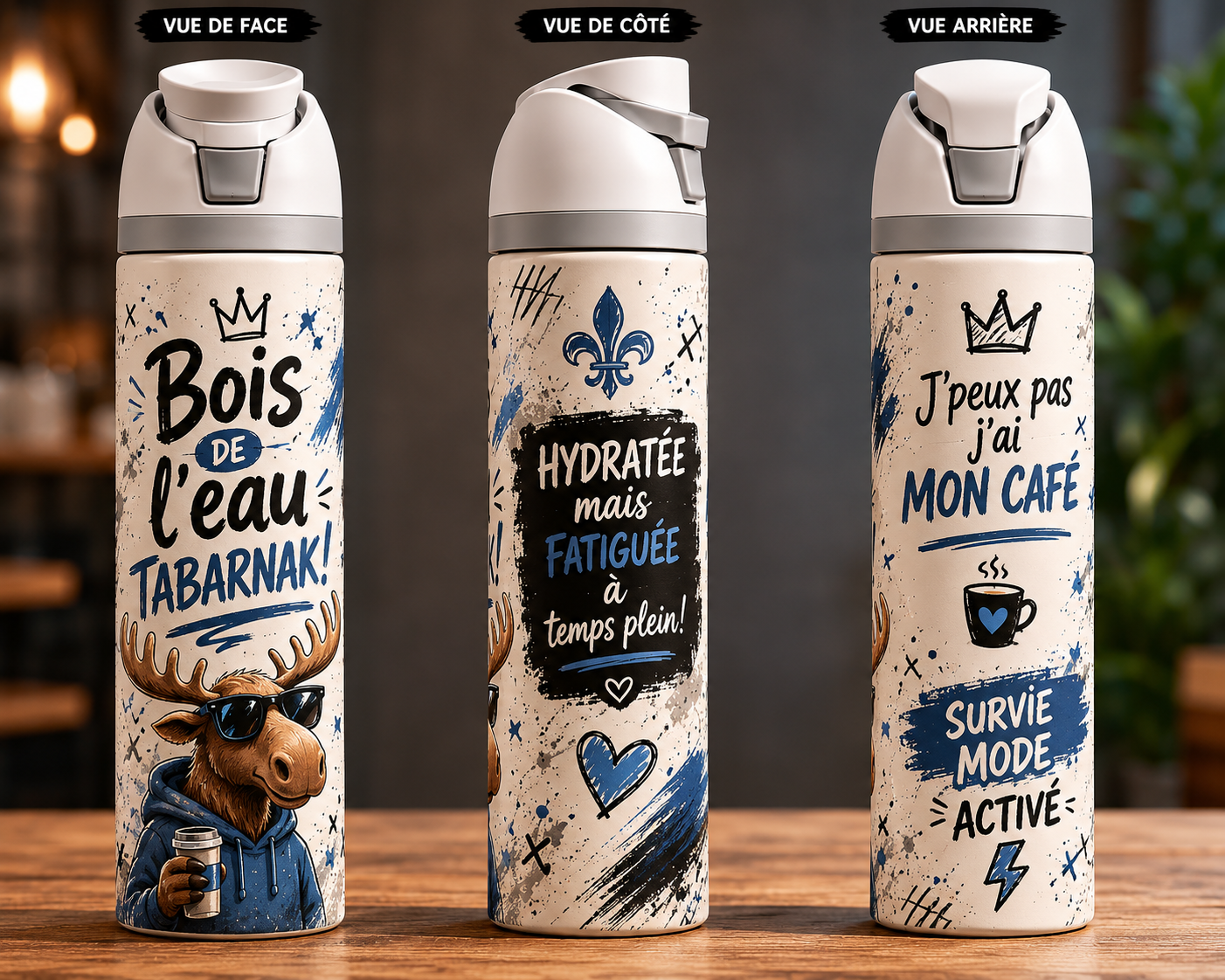 Gourde isotherme de type Owala 24 oz personnalisée