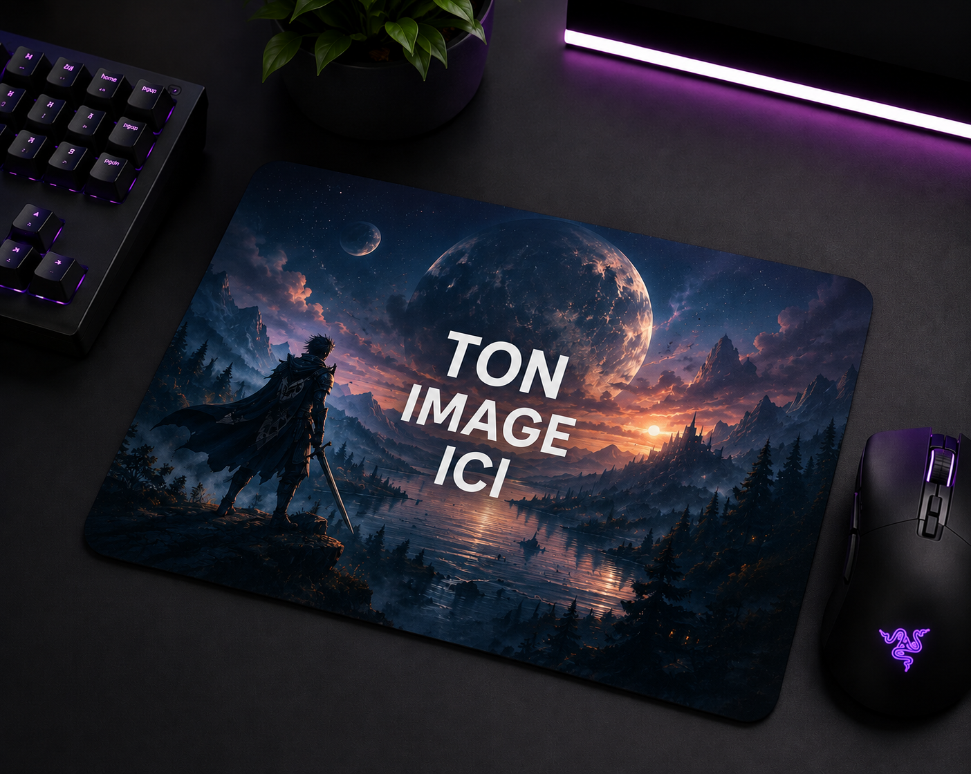 Tapis de souris personnalisé – 10 × 8 po