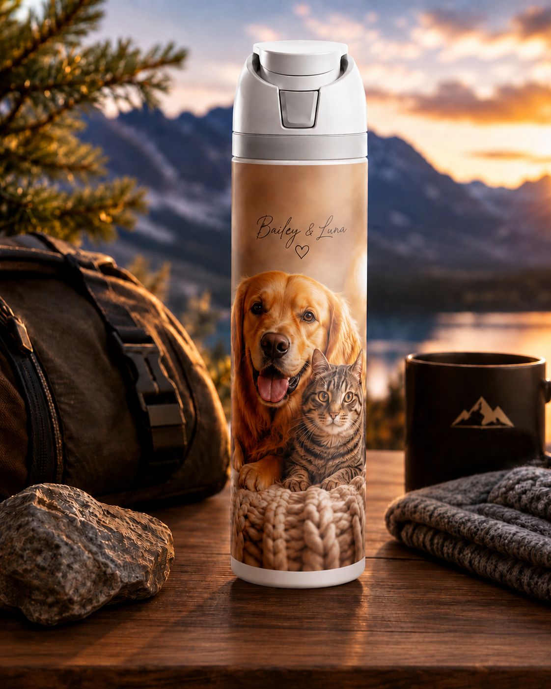 Gourde isotherme de type Owala 24 oz personnalisée