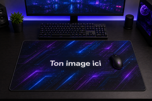 Tapis de souris personnalisé XL 24x14 – Photo, image ou design au choix