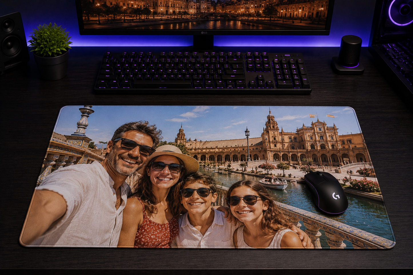 Tapis de souris personnalisé XL 24x14 – Photo, image ou design au choix