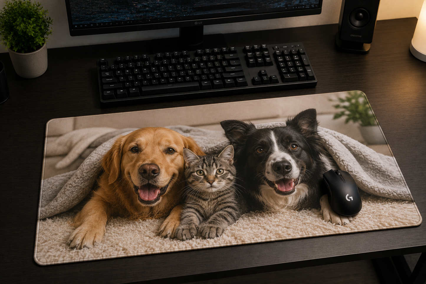 Tapis de souris personnalisé XL 24x14 – Photo, image ou design au choix