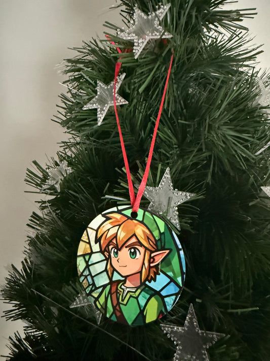 Ornement de Noël Vitrail Héro du temps