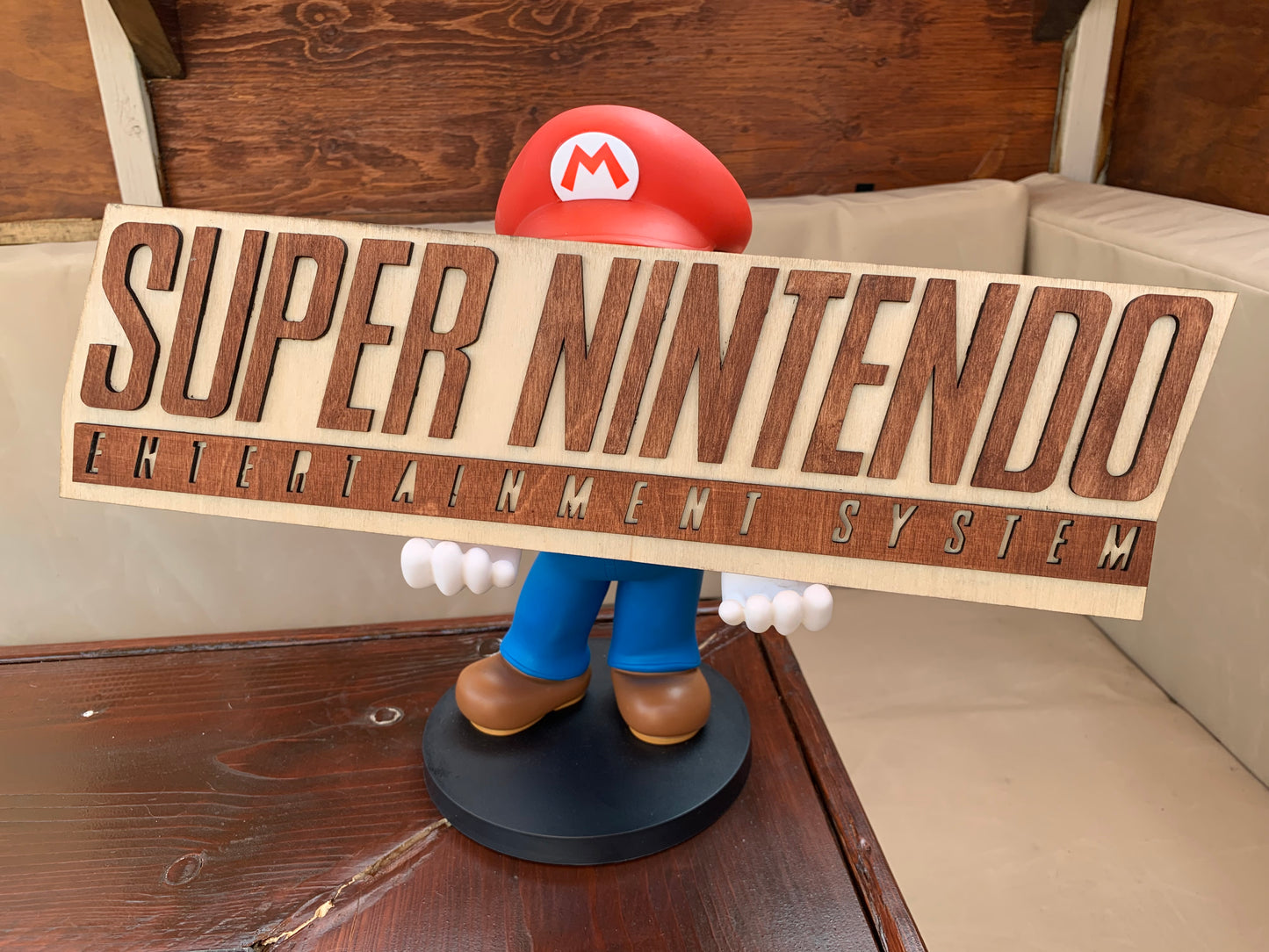 Enseigne en bois teinte personnalisée (Ton nom, Gamertag)