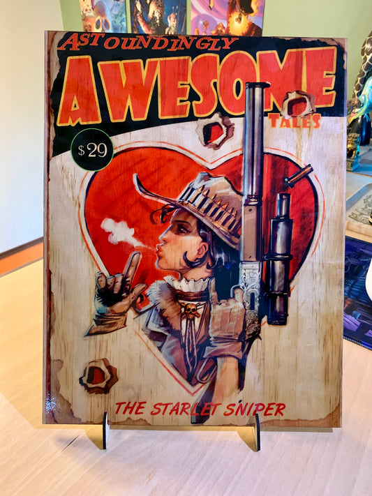 Cadre en bois laminé Poster Vintage AWESOME The Starlet Sniper