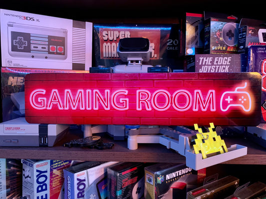Enseigne en métal GAMING ROOM Manette EFFET NÉON