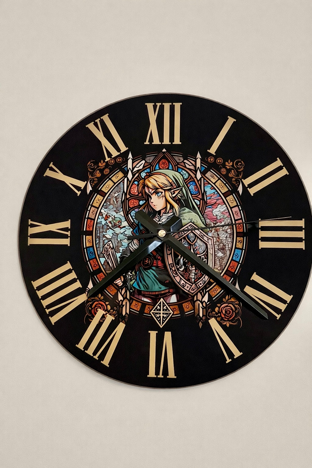 🕒 Horloge en verre trempé Vitrail Héro du temps