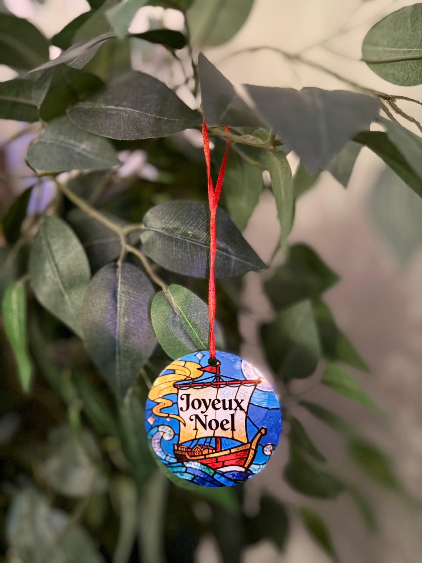 Ornement de Noël Vitrail Héro du temps