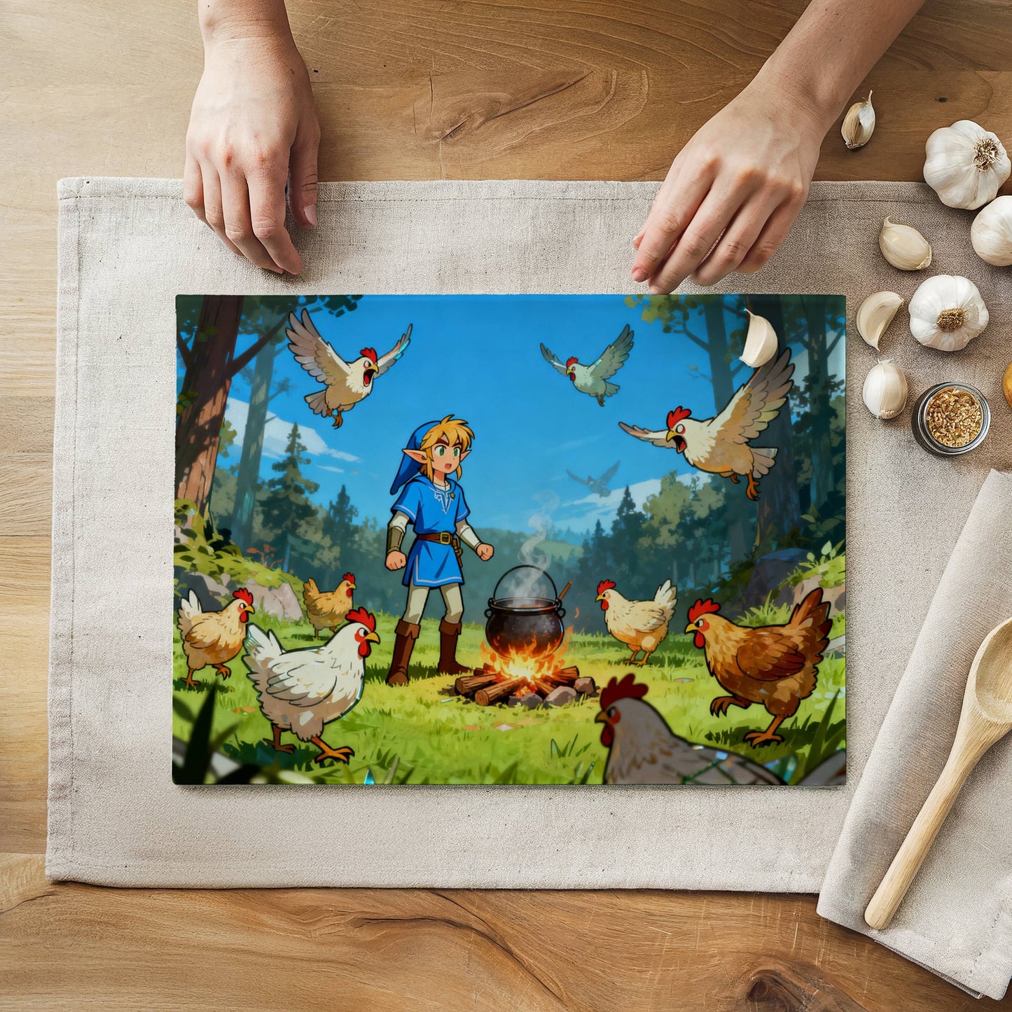 Planche à découper Attaque de poulet🐓