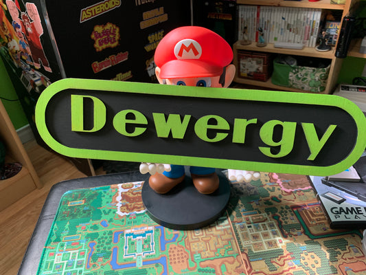 Enseigne en bois personnalisée et peinte à la main (Ton nom, Gamertag)