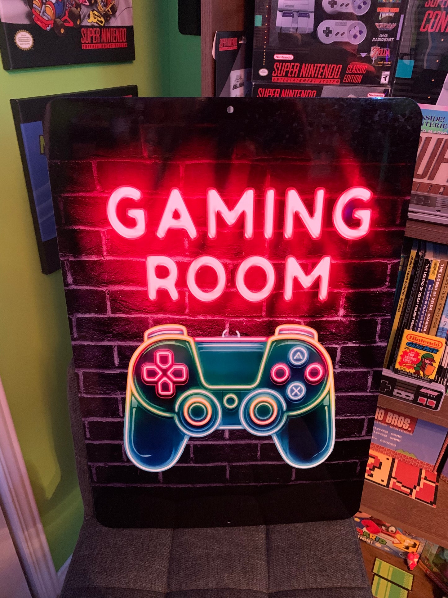 Affiche en métal GAMING ROOM - EFFET NEON