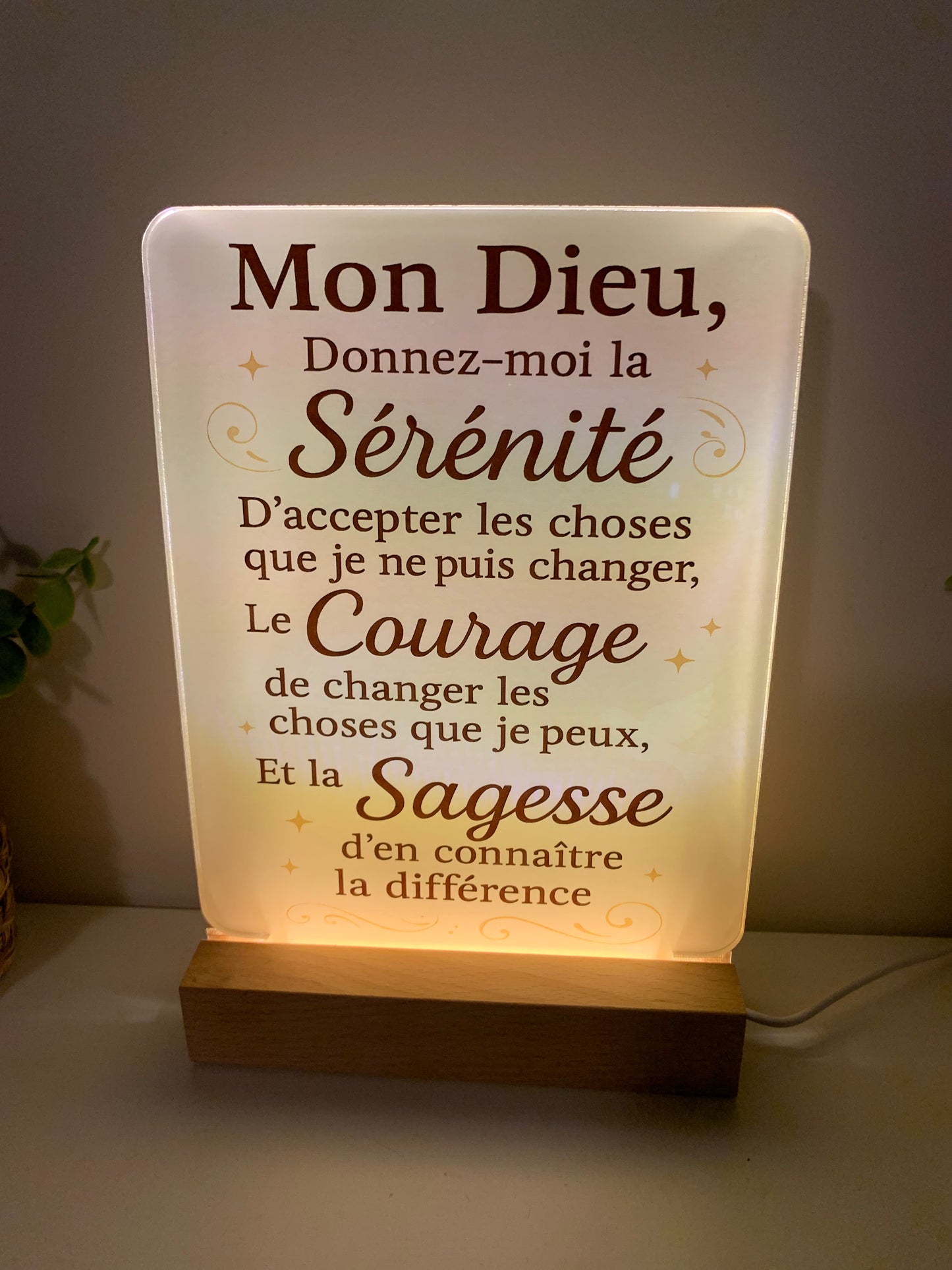 Lampe veilleuse DEL ✨ Sérénité, Courage et Sagesse