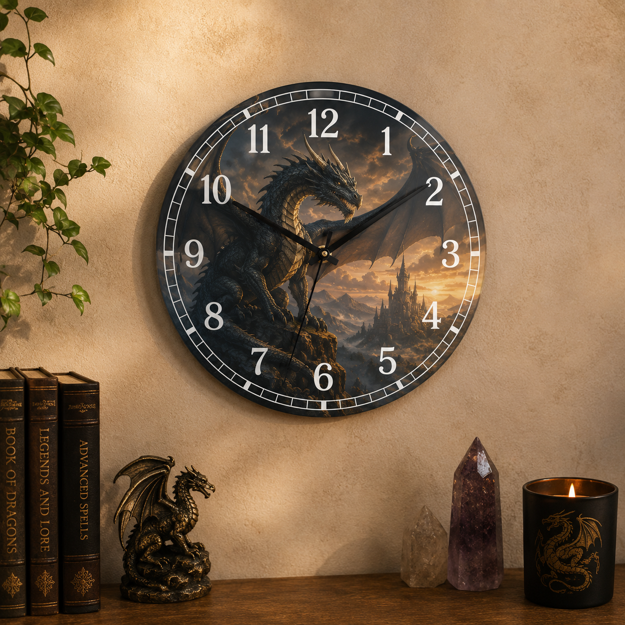 🕒 Horloge en verre trempé personnalisée – 12 po