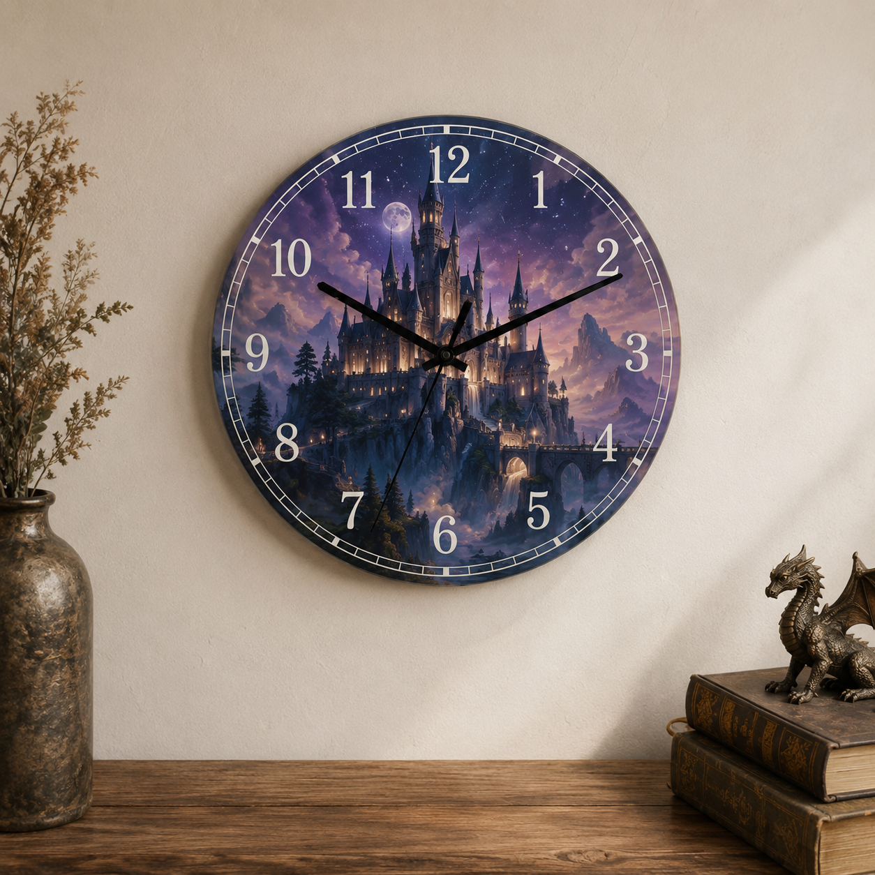 🕒 Horloge en verre trempé personnalisée – 12 po