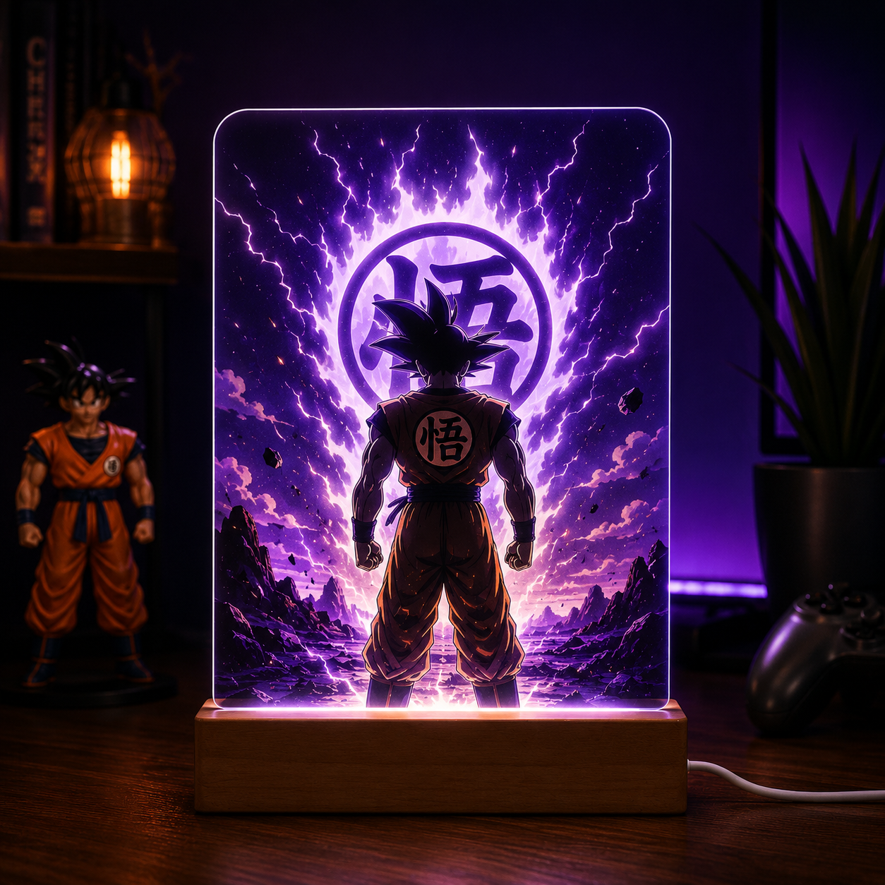 Lampe veilleuse personnalisée avec photo sur base en bois LED