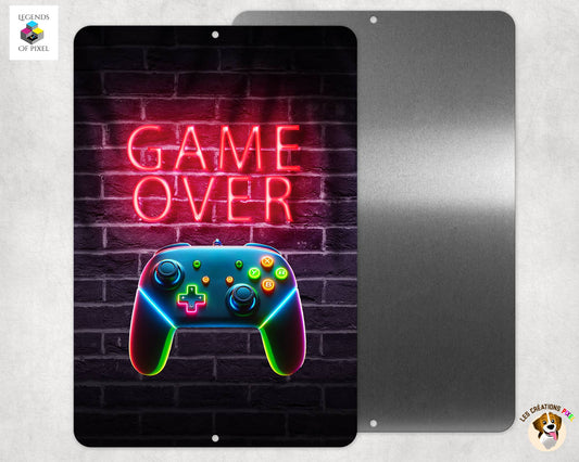 Affiche en métal GAME OVER - EFFET NEON