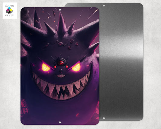 Affiche en métal inspirée du personnage Gengar