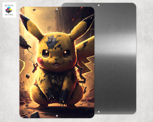 Affiche en métal inspirée du personnage Pikachu