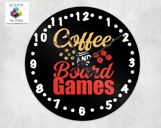 Horloge en Métal Coffee and Board Games
