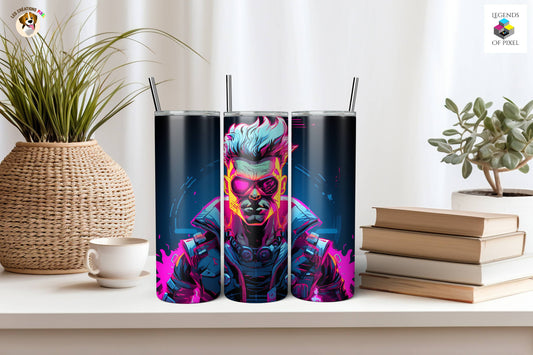 Gourde isotherme 20 onces Cyberpunk Homme Néon
