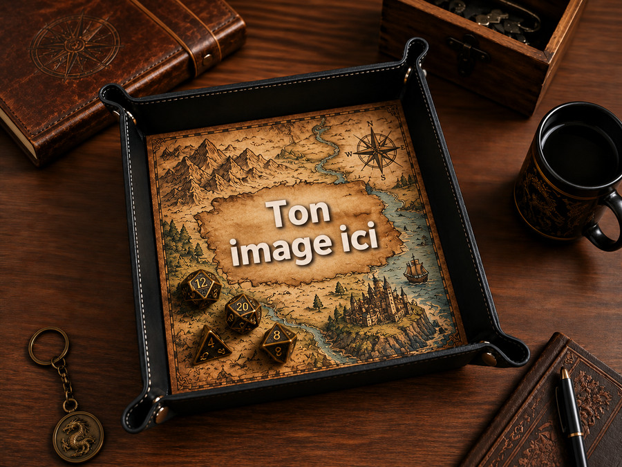 Dice tray personnalisé – Plateau à dés en similicuir