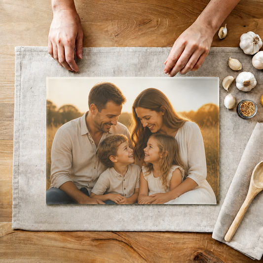 Planche à découper en verre personnalisée – Photo ou design