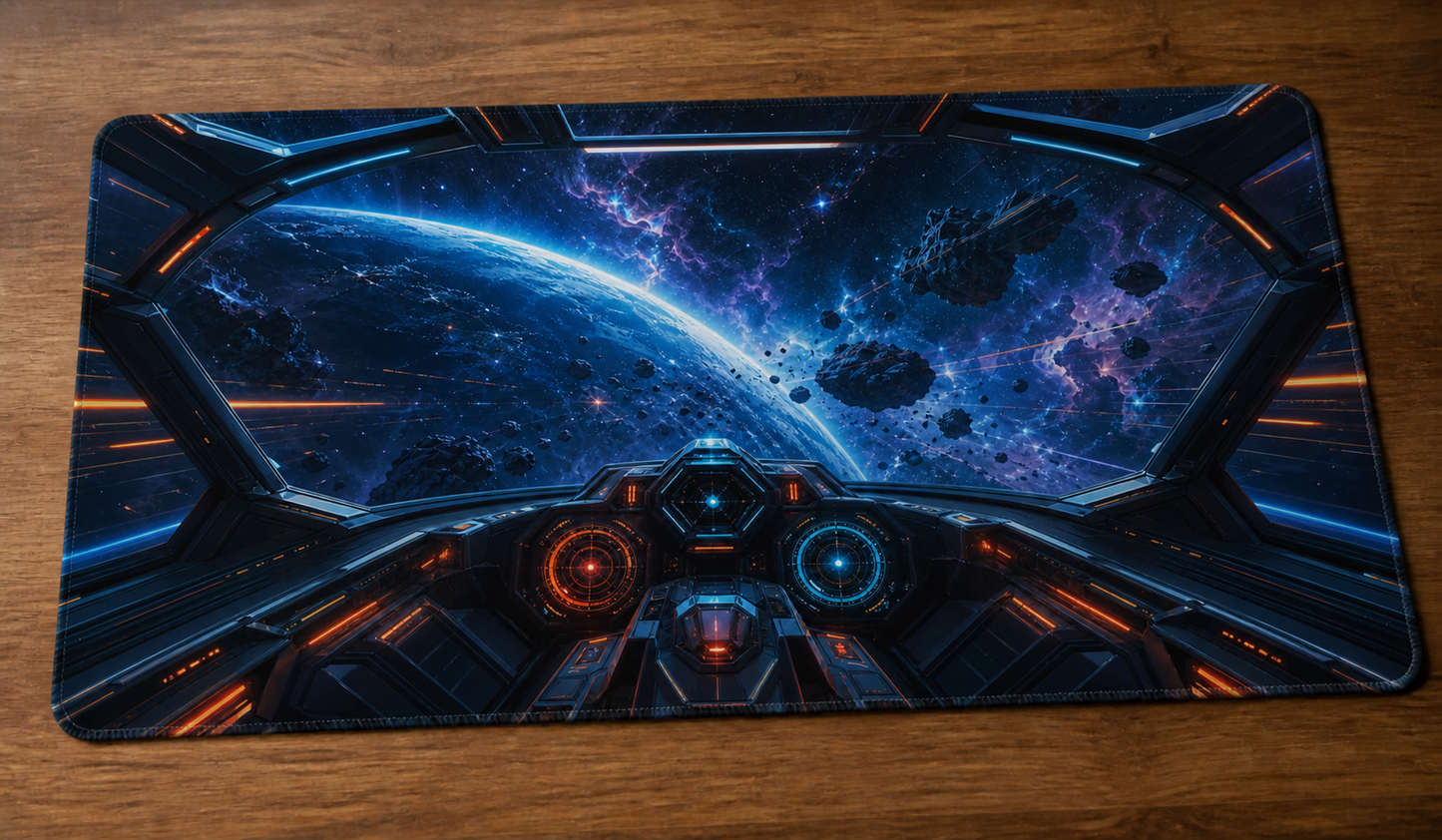 Playmat Cockpit Frontière cosmique de science-fiction 24 × 14 po
