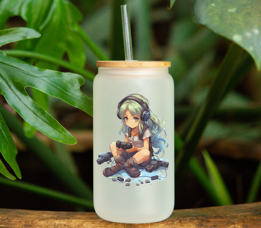 Verre givré isotherme 16 onces Manga Gamer Girl