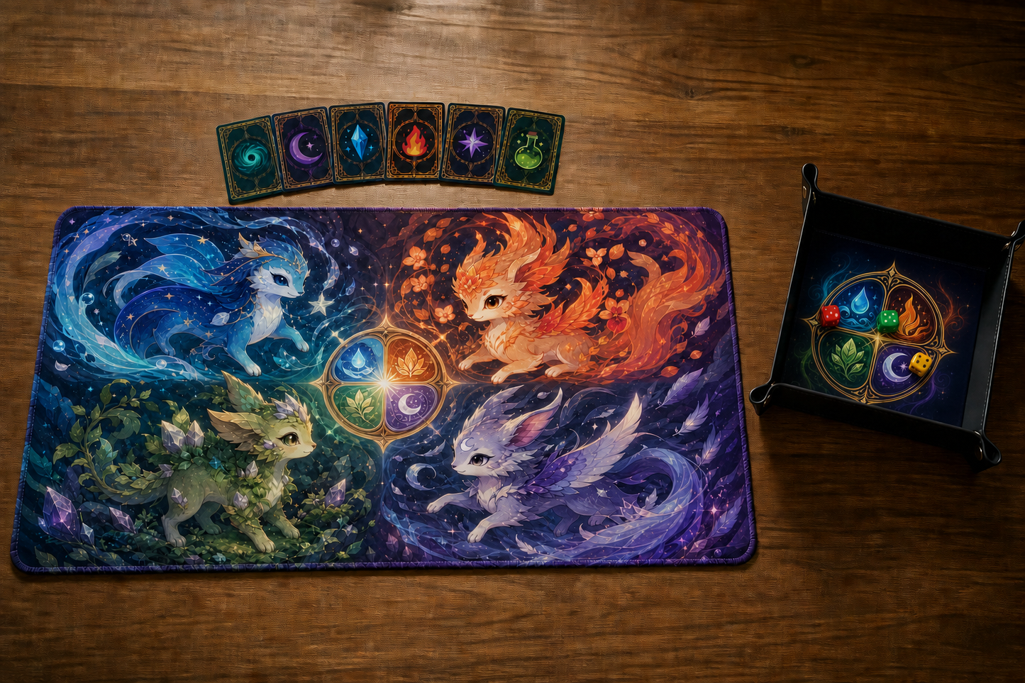 Playmat Gardiens des quatre éléments – 24 × 14 po