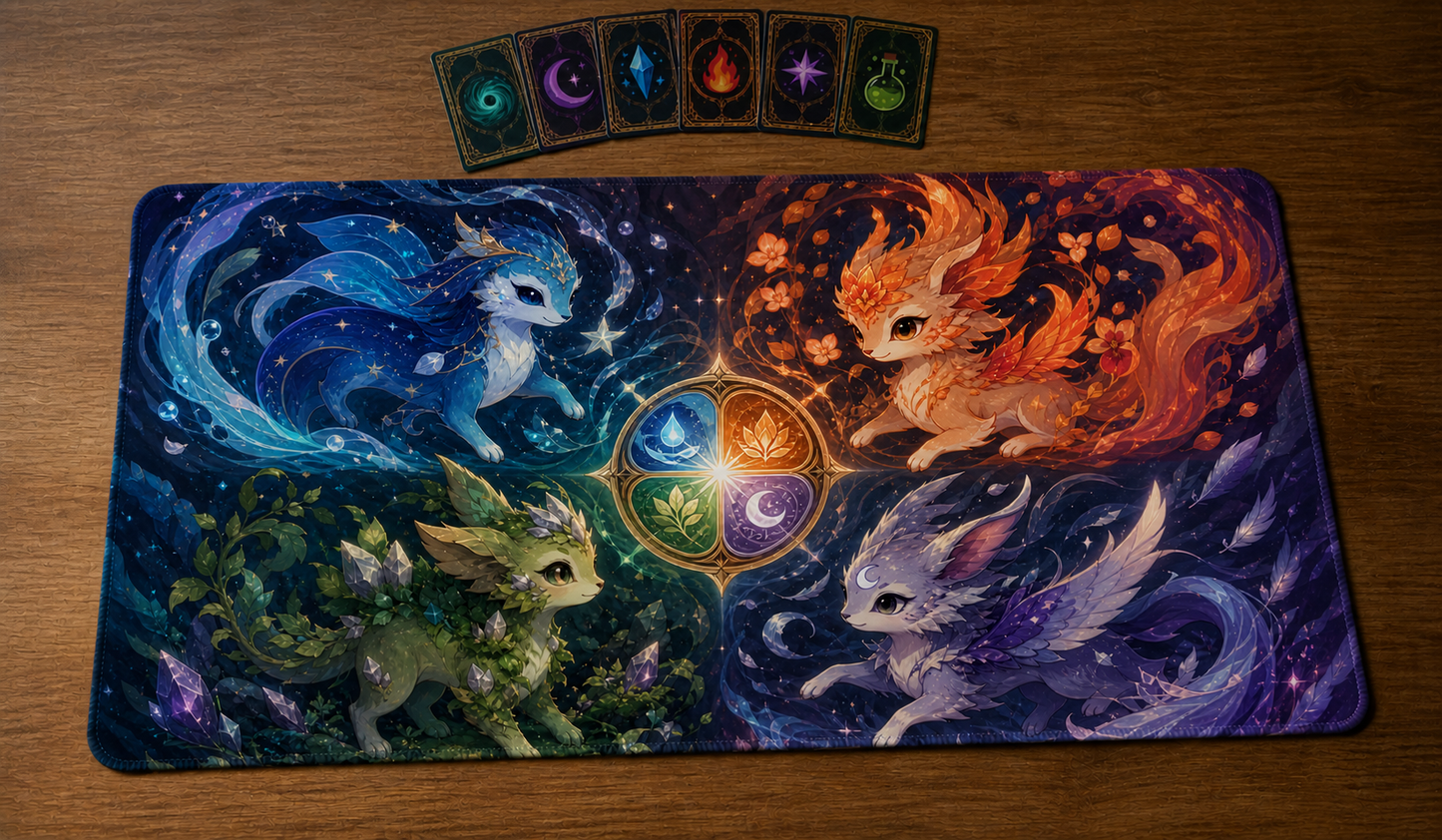 Playmat Gardiens des quatre éléments – 24 × 14 po