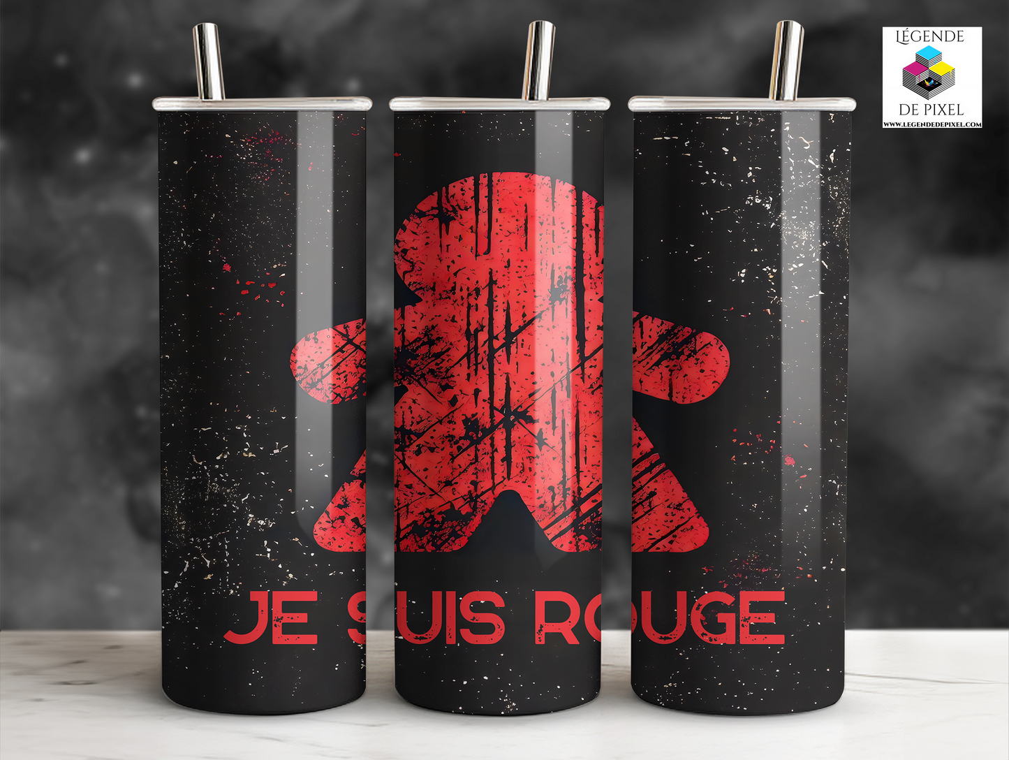 Gourde isotherme 20oz MEEPLE - JE SUIS ROUGE/BLEU/VERT/JAUNE