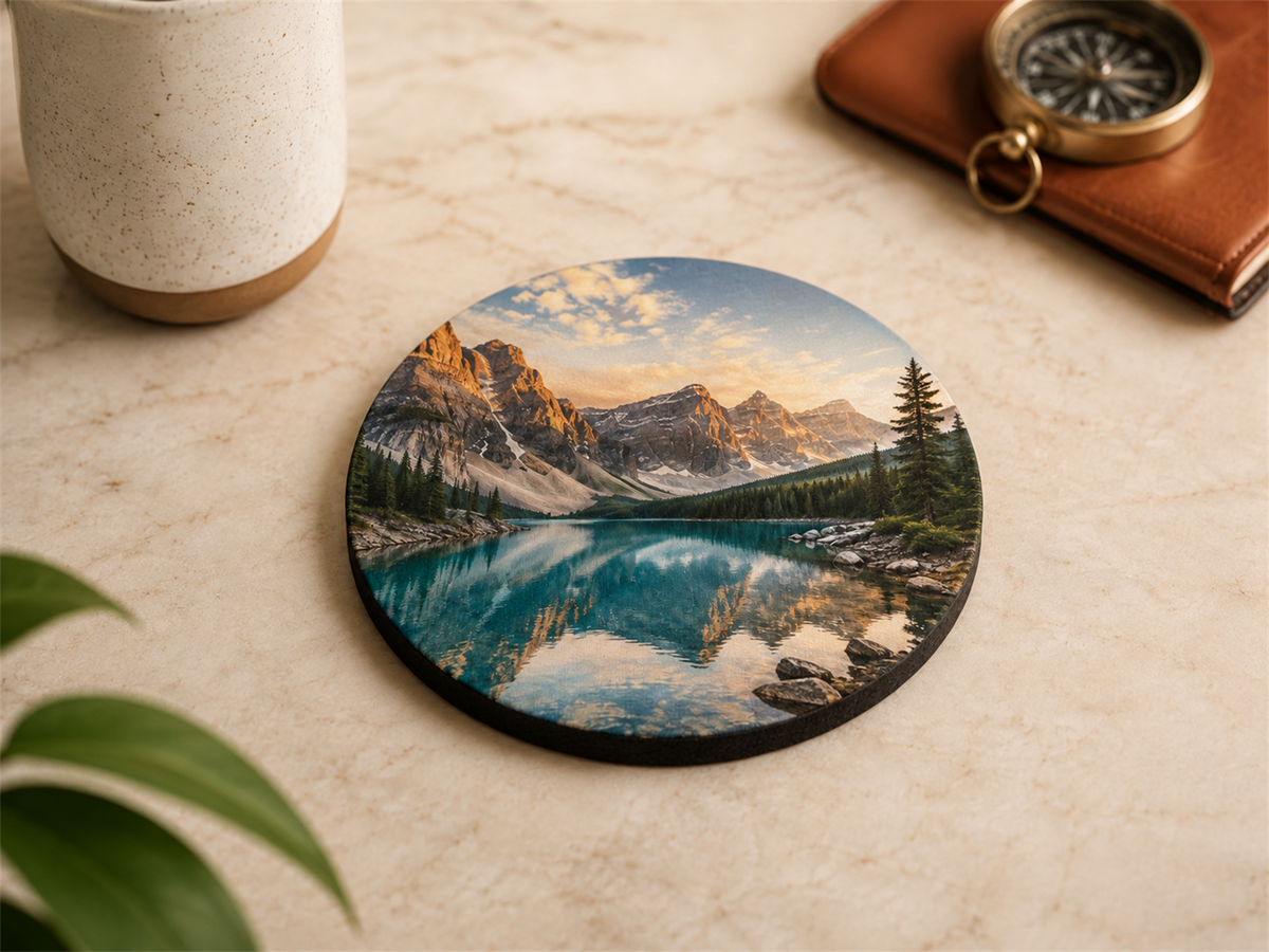 Ensemble de 4 sous-verres personnalisés en néoprène – Rond ou carré