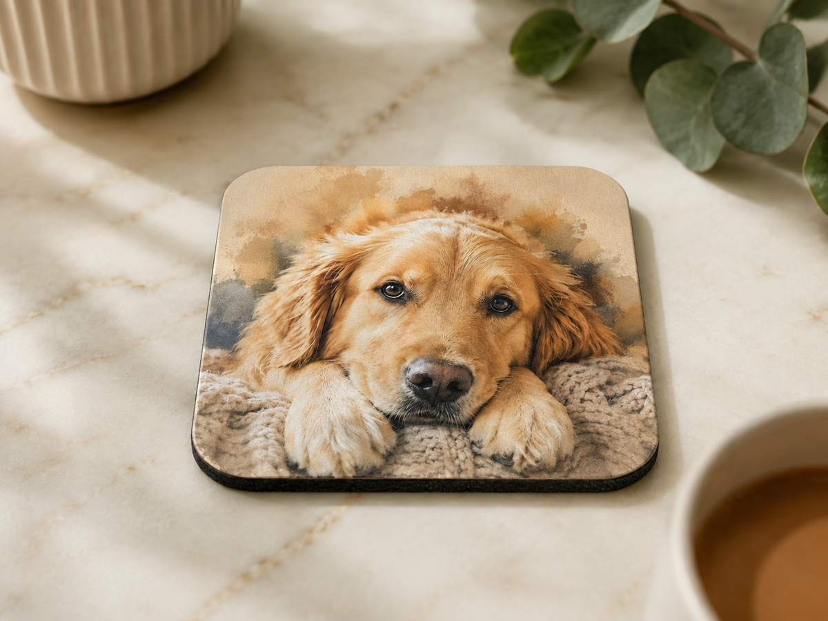 Ensemble de 4 sous-verres personnalisés en néoprène – Rond ou carré