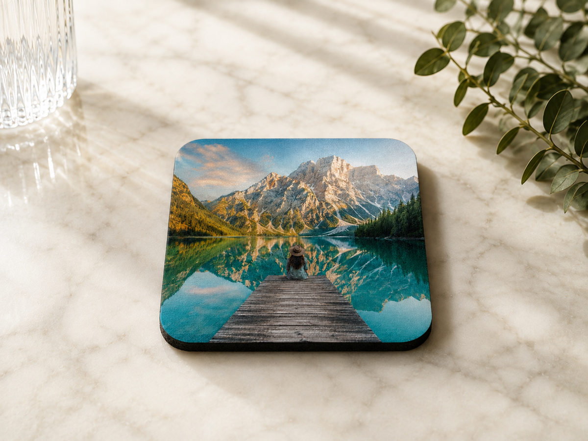 Ensemble de 4 sous-verres personnalisés en néoprène – Rond ou carré