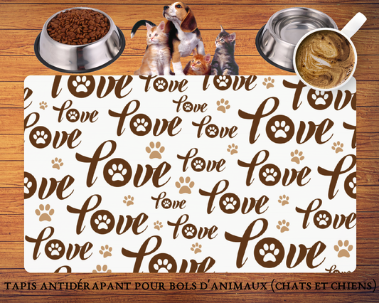 Tapis antidérapant de bols pour animaux de compagnie - Personnalisé - Plusieurs designs disponibles