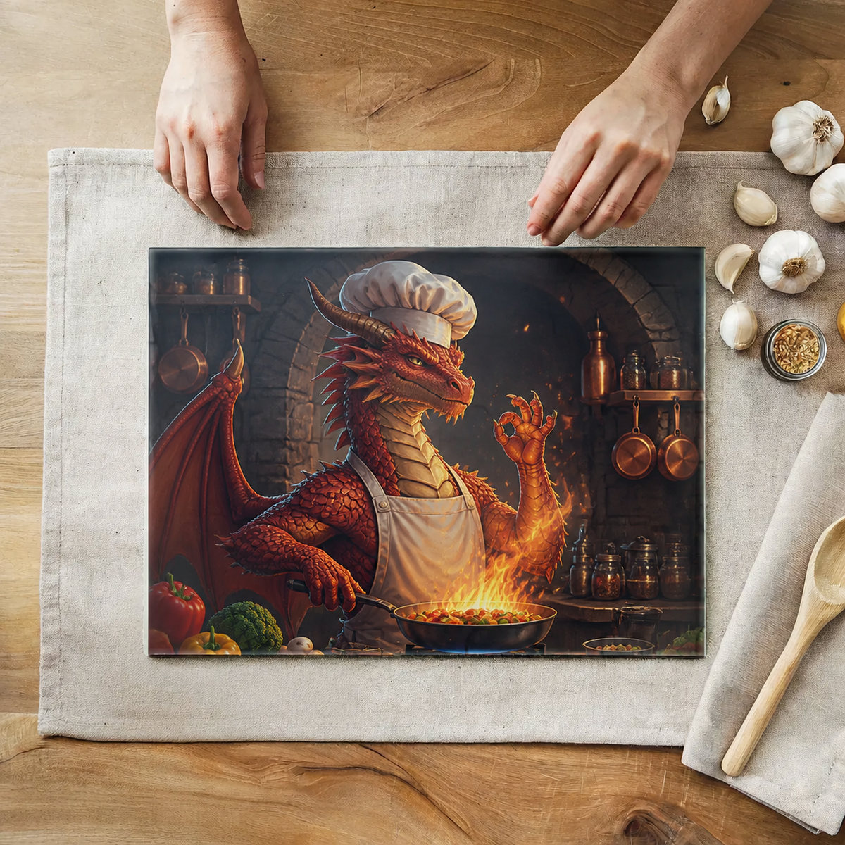 Planche à découper en verre personnalisée – Photo ou design