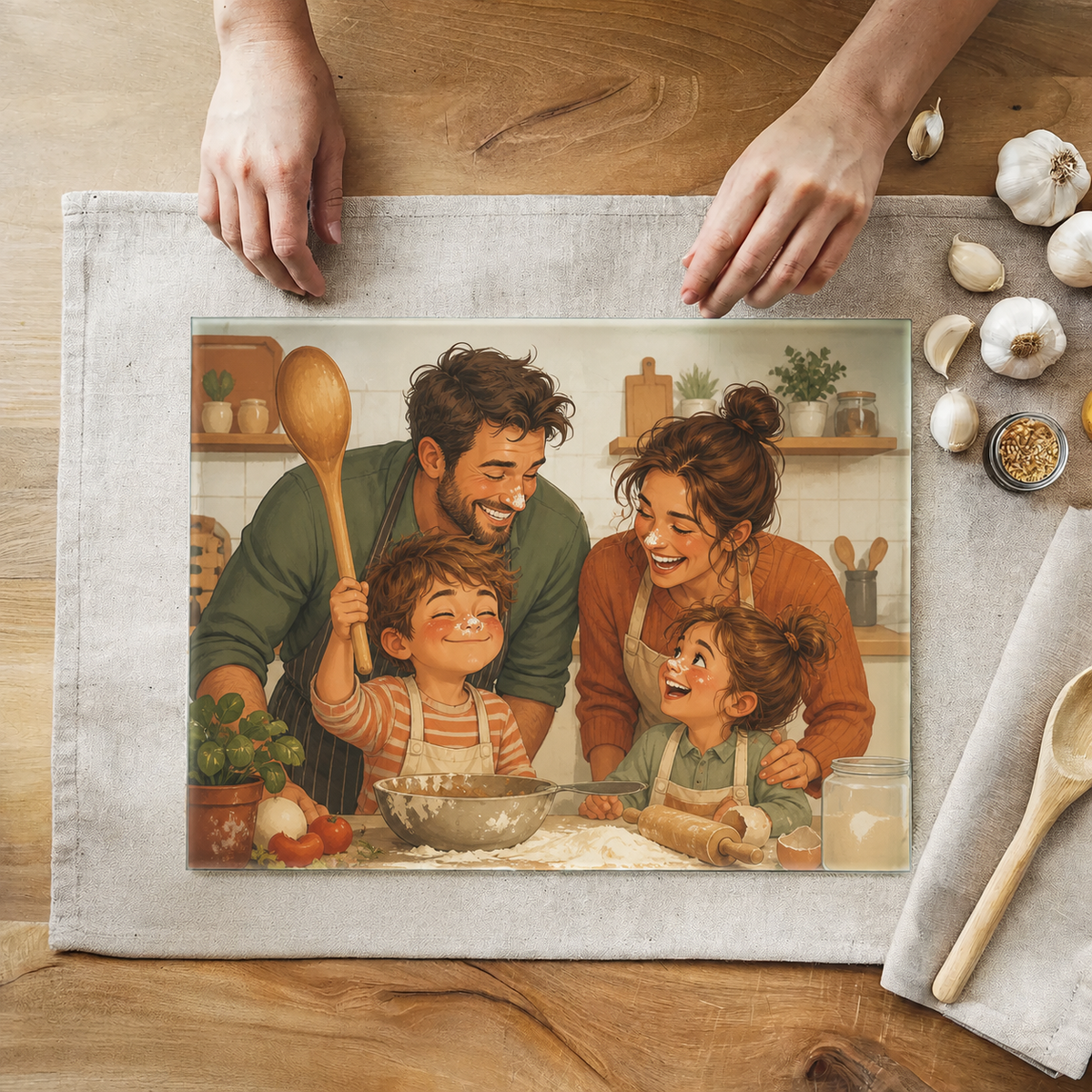 Planche à découper en verre personnalisée – Photo ou design