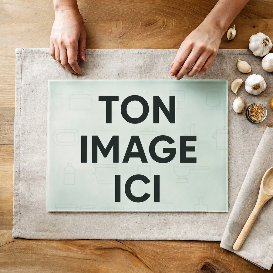 Planche à découper en verre personnalisée – Photo ou design