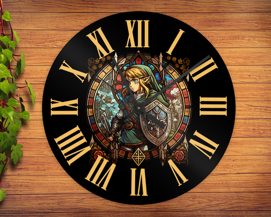 Horloge en Métal Vitrail Héro du Temps