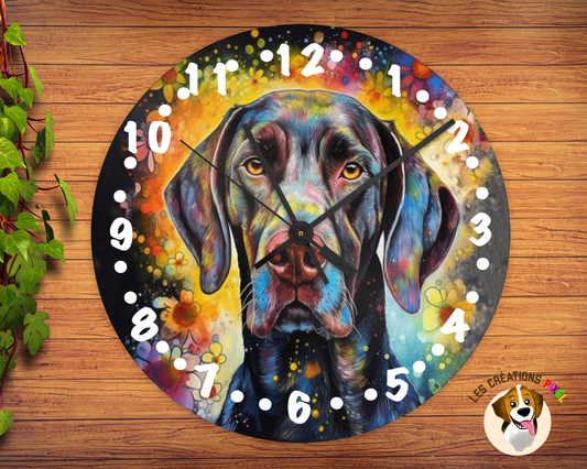 Horloge en métal Labrador brun coloré