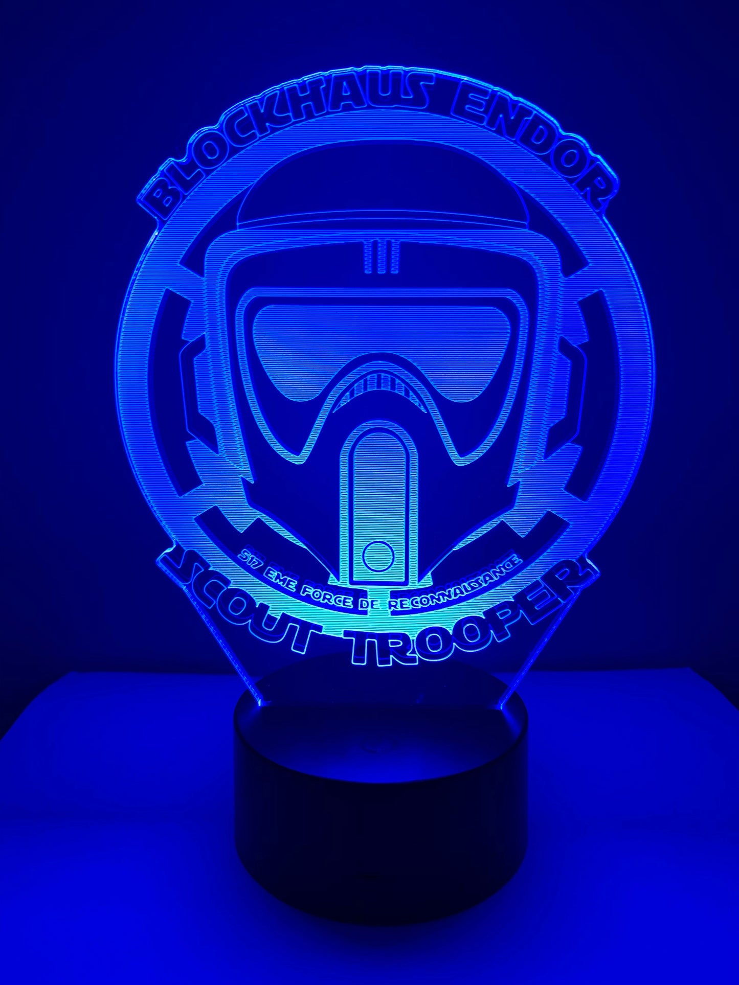 Lampe 3D DEL Blockhaus Endor Scout Trooper