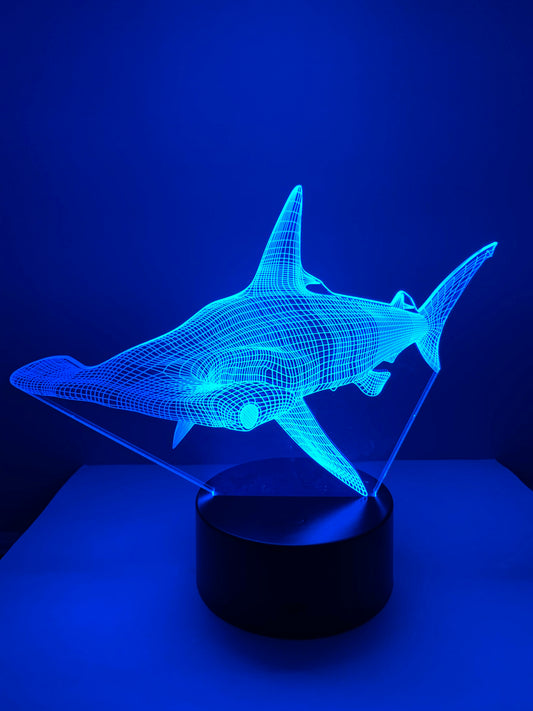 Lampe 3D DEL Requin Marteau