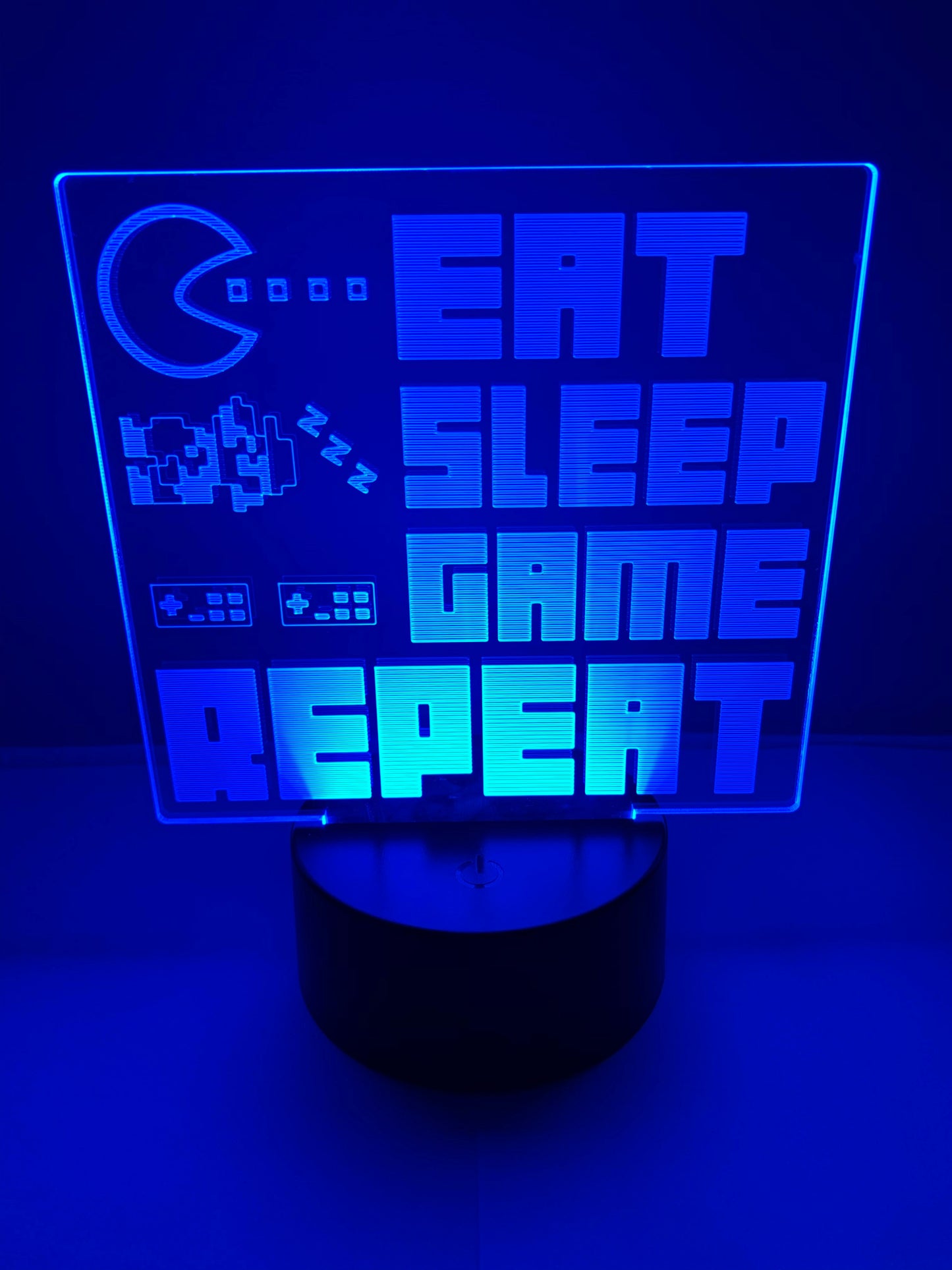 Lampe 3D DEL Eat Game Sleep Repeat