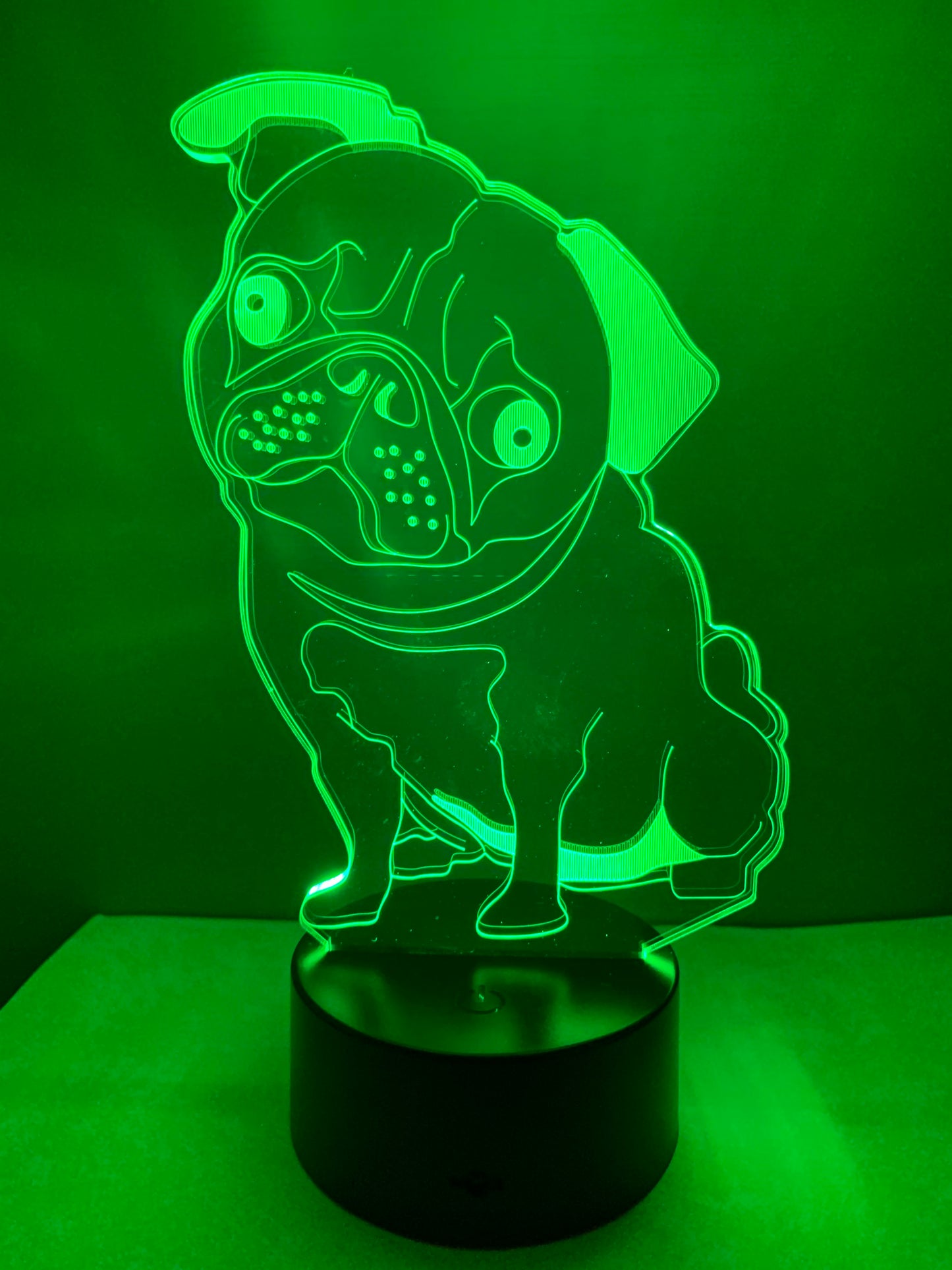 Lampe 3D DEL Chien Carlin