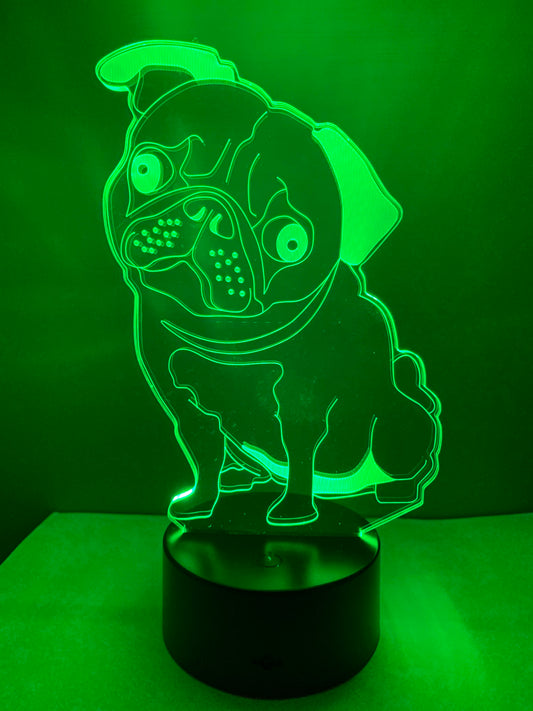 Lampe 3D DEL Chien Carlin
