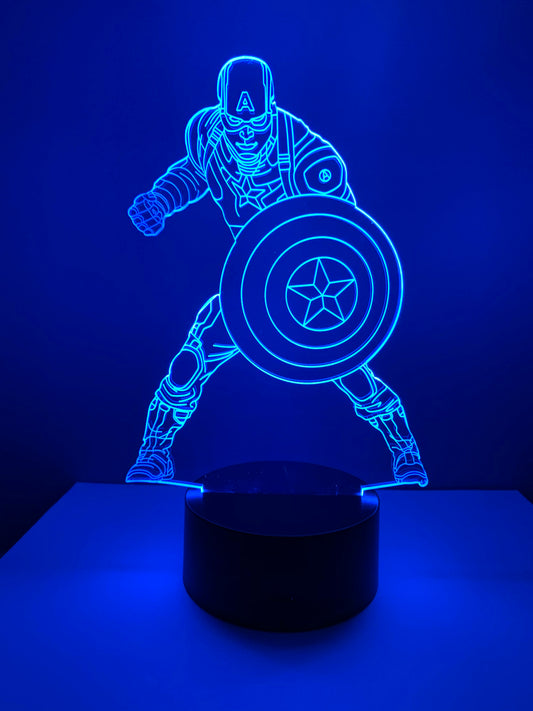 Lampe 3D DEL Captain America