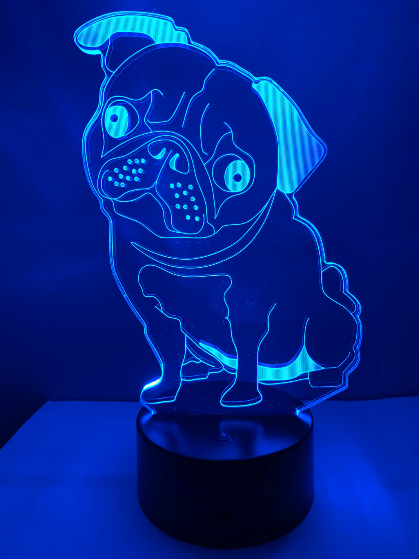 Lampe 3D DEL Chien Carlin