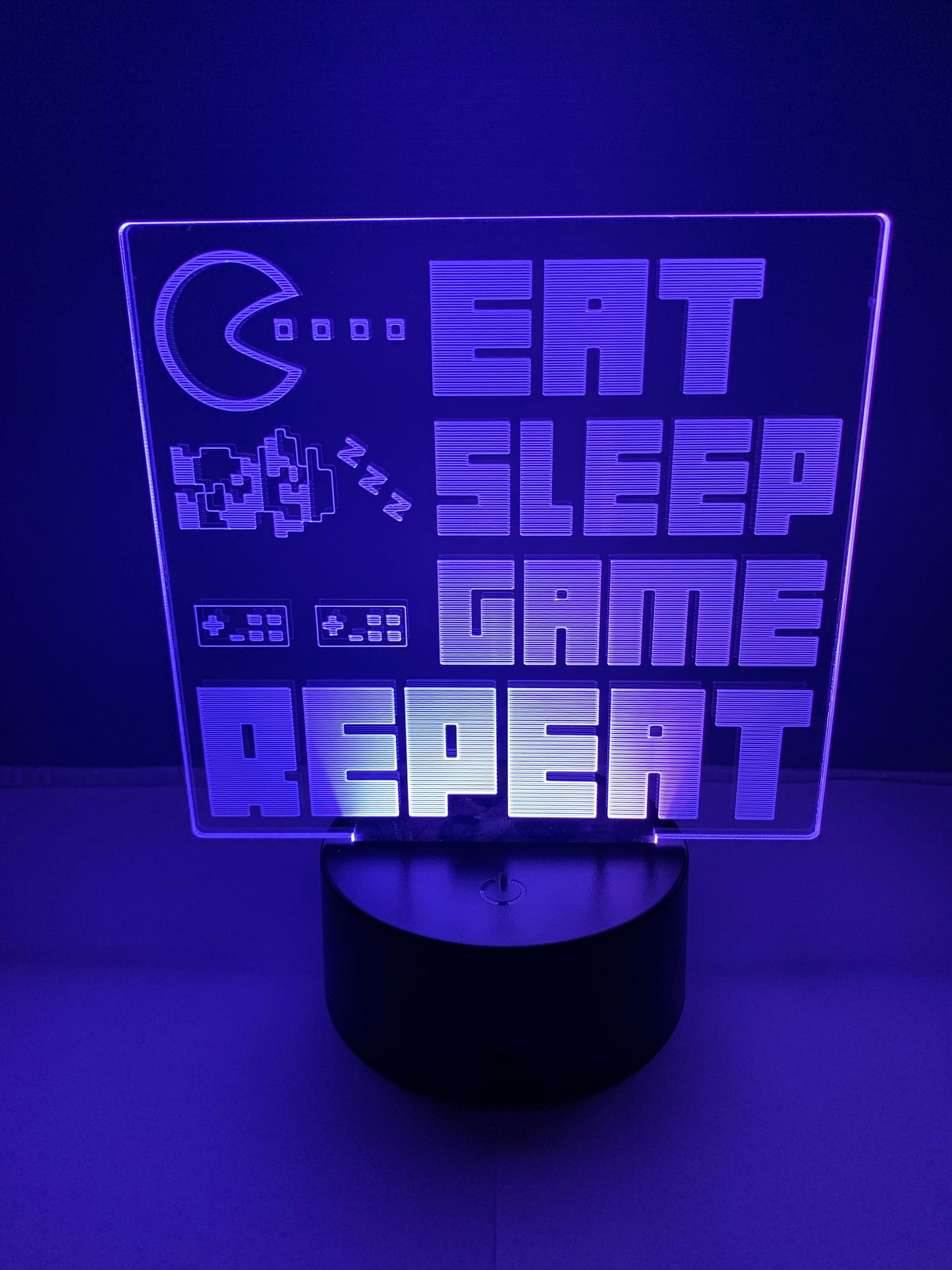 Lampe 3D DEL Eat Game Sleep Repeat