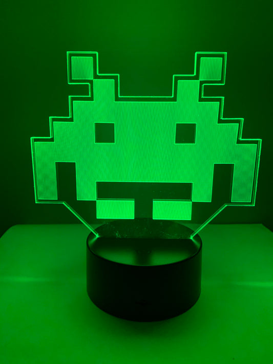 Lampe 3D DEL Alien Space Invaders Arcade