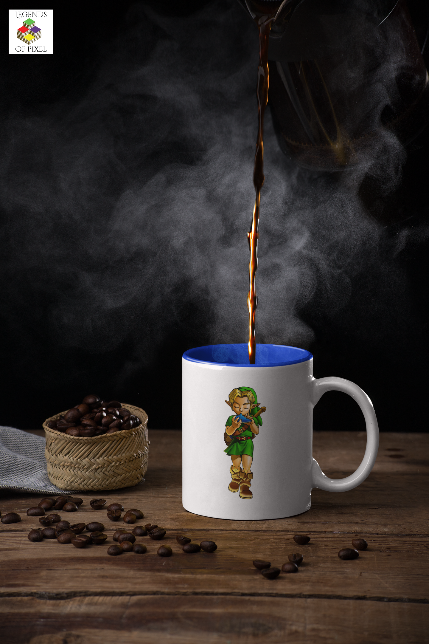 Autocollant pour tasse Jeune Link jouant de l’Ocarina (Zelda)